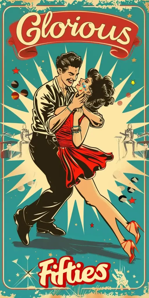 1950s Dance Poster Dynamic RocknRoll