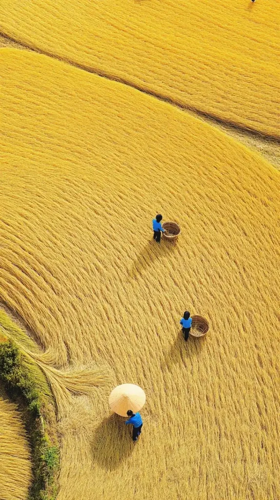 Aerial Harvest in Rice Fields