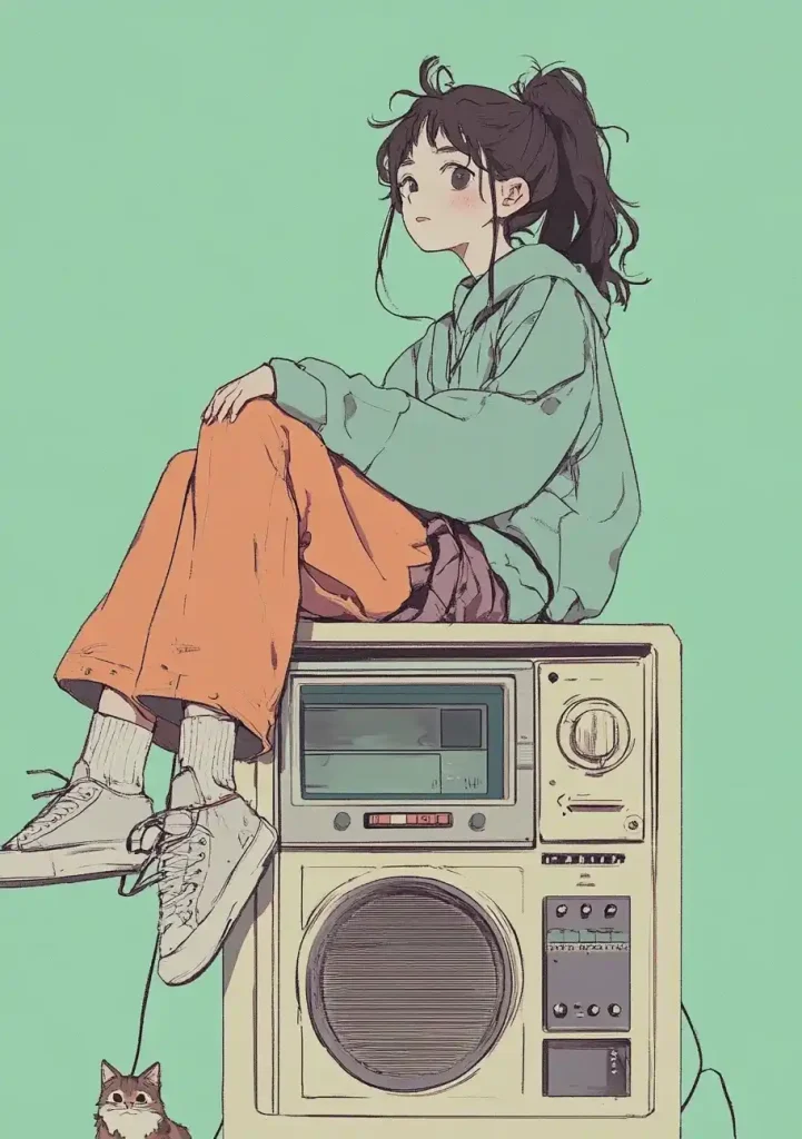 Anime Character on Radio