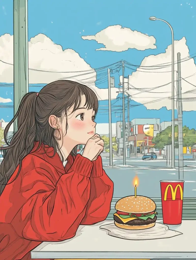 Anime Girl at McDonalds