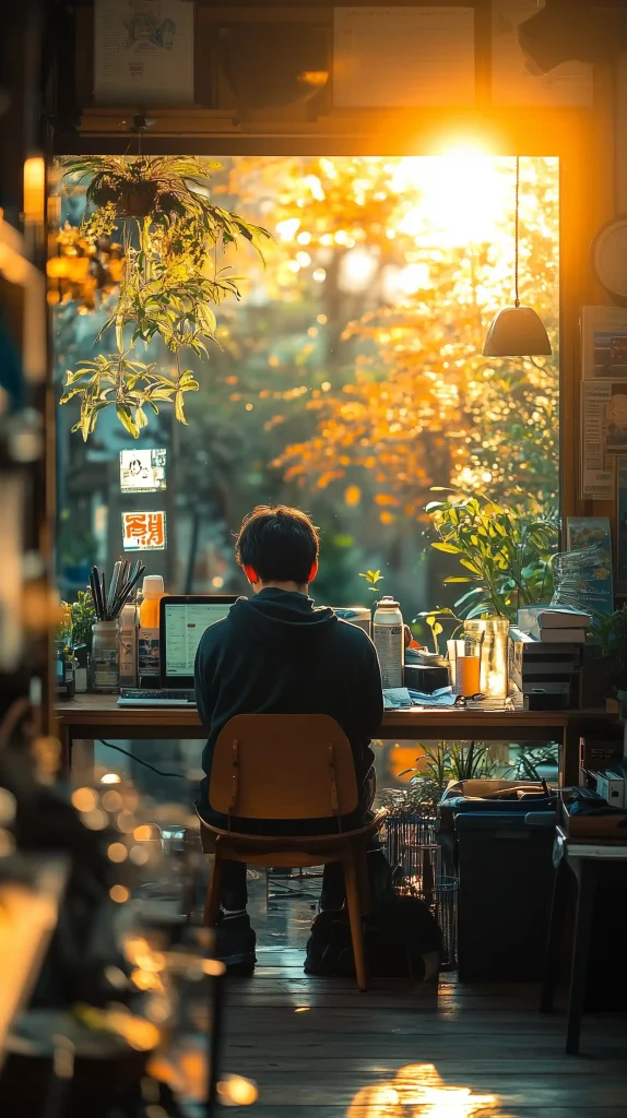 Anime Scholar at Desk