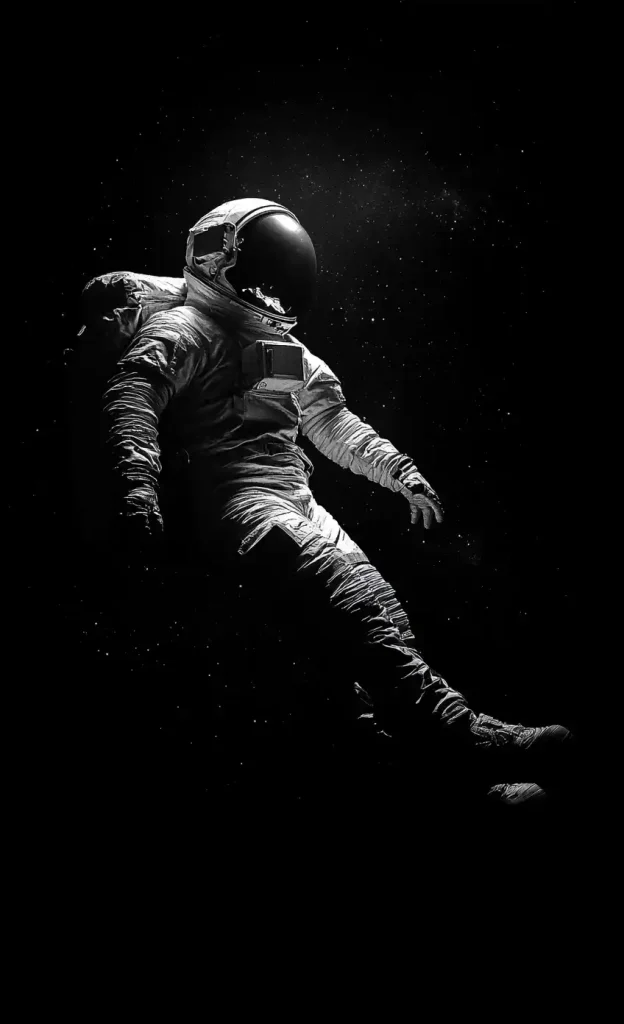 Astronaut in High-Contrast Space