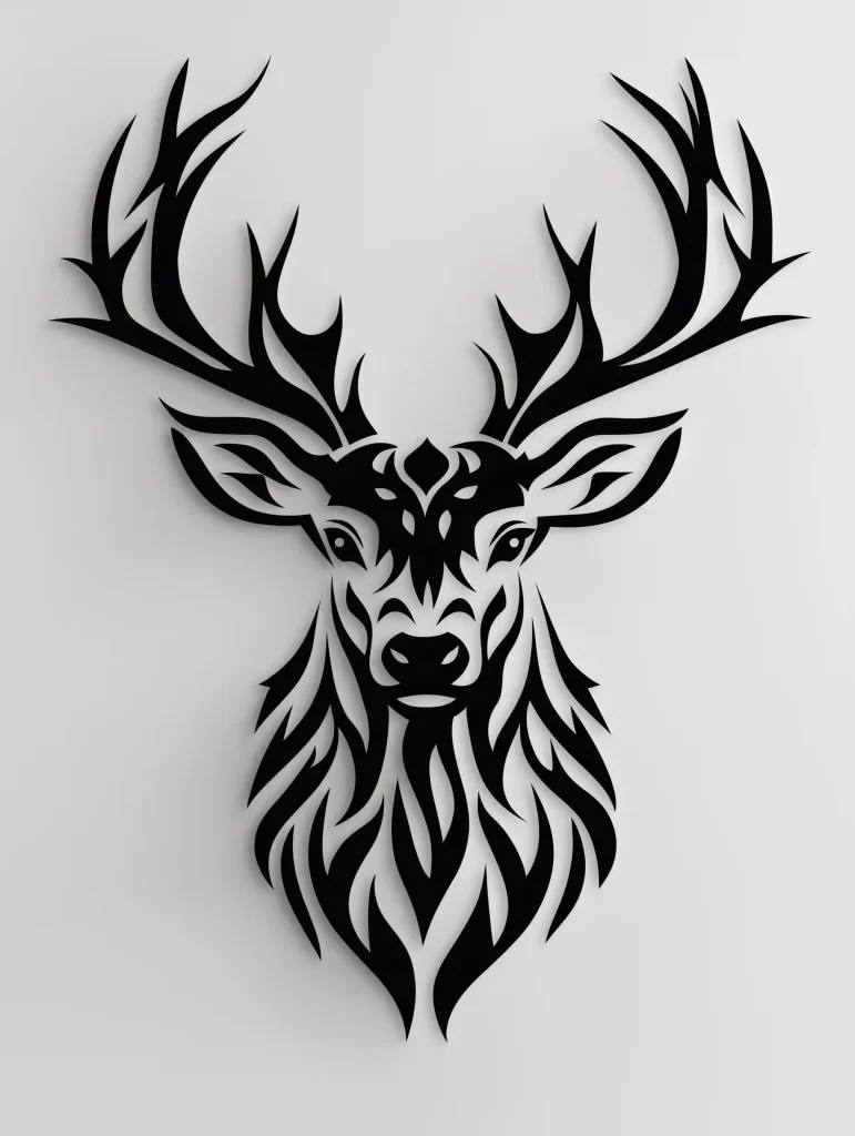 Black and White Stag Stencil