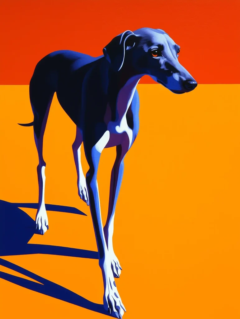 Blue Greyhound Urban Painting