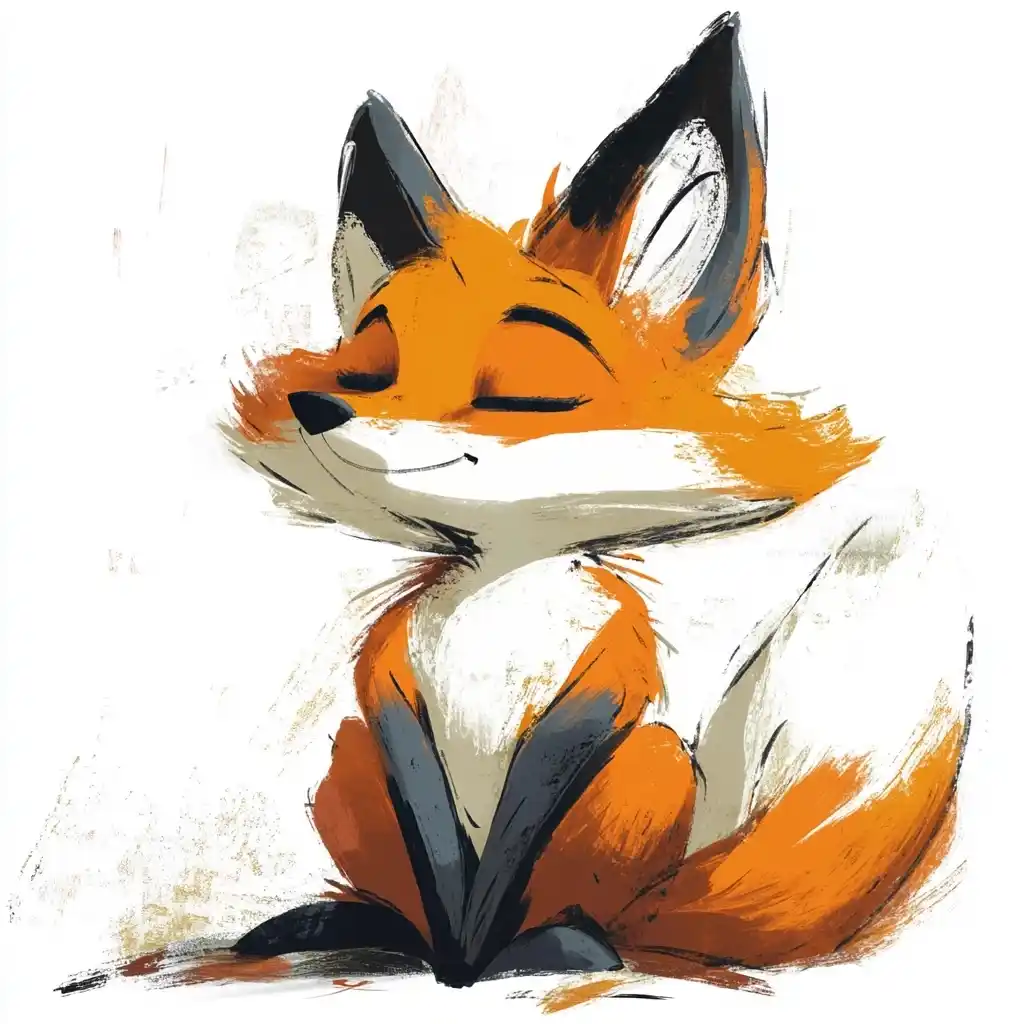 Cartoon Shy Fox Design