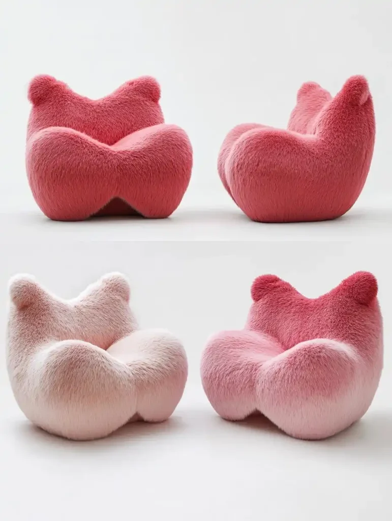 Cat-Inspired Plush Sofa