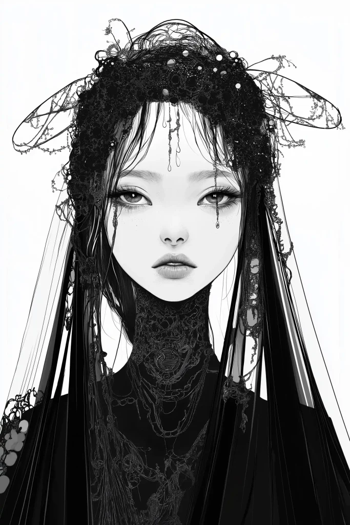 Celestialpunk Veiled Woman