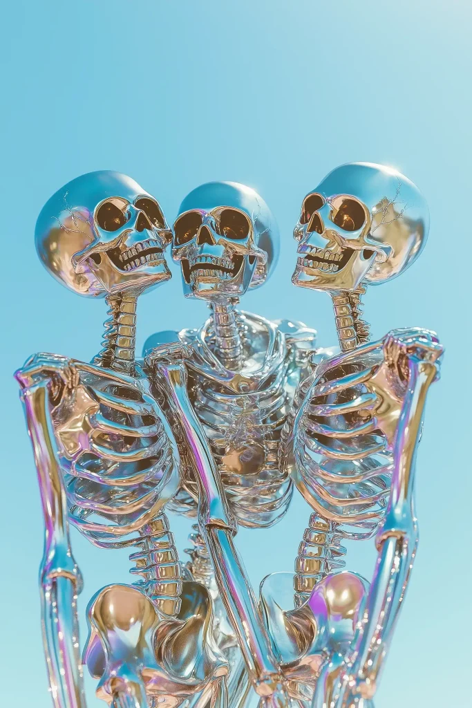 Chrome Skeletons Y2K Aesthetic