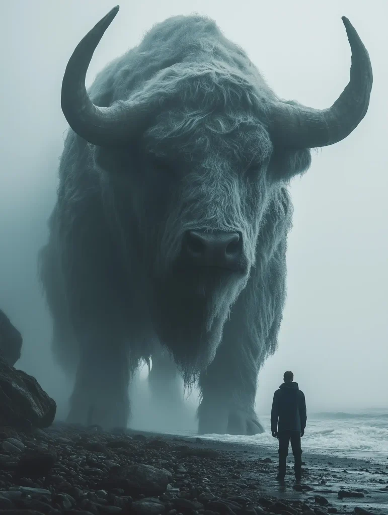 Cinematic Bull on Beach