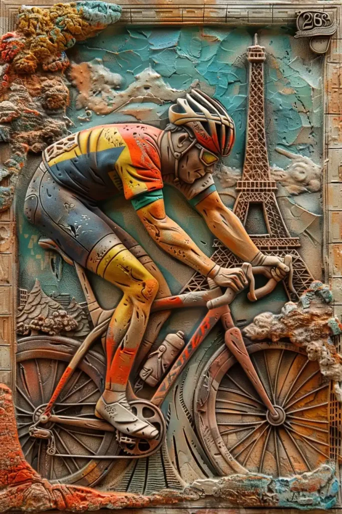 Clay Relief Cyclist Paris