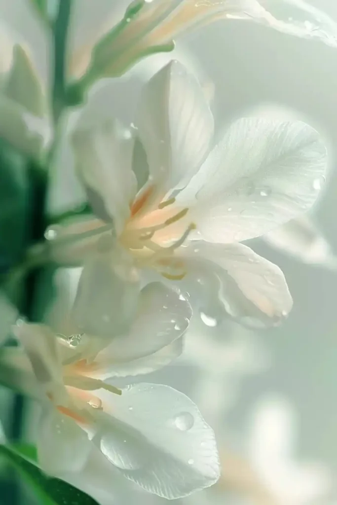 Close-Up Jasmine with Water Drops