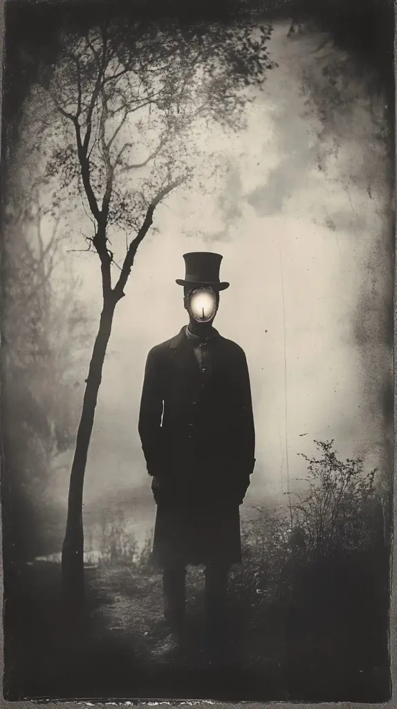 Creepy Victorian Candle Portrait