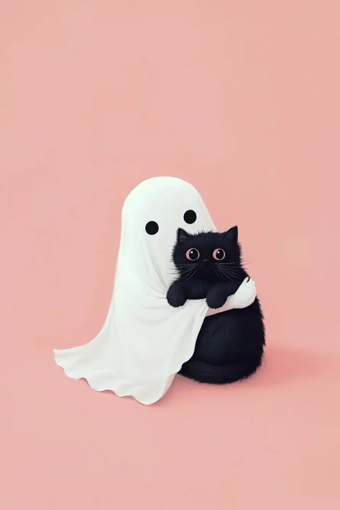 Cute Ghost with Cat