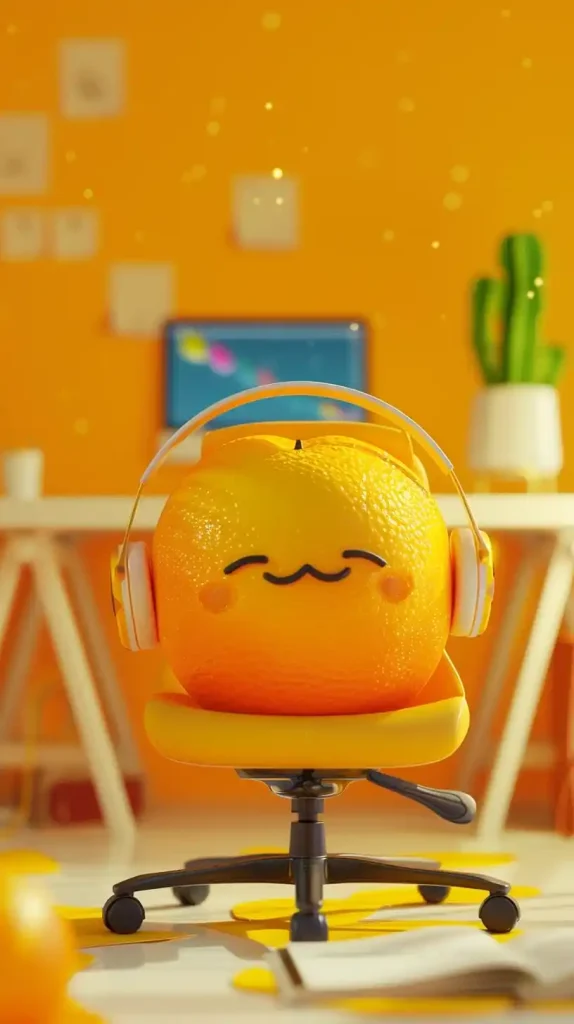 Cute Orange Office Worker