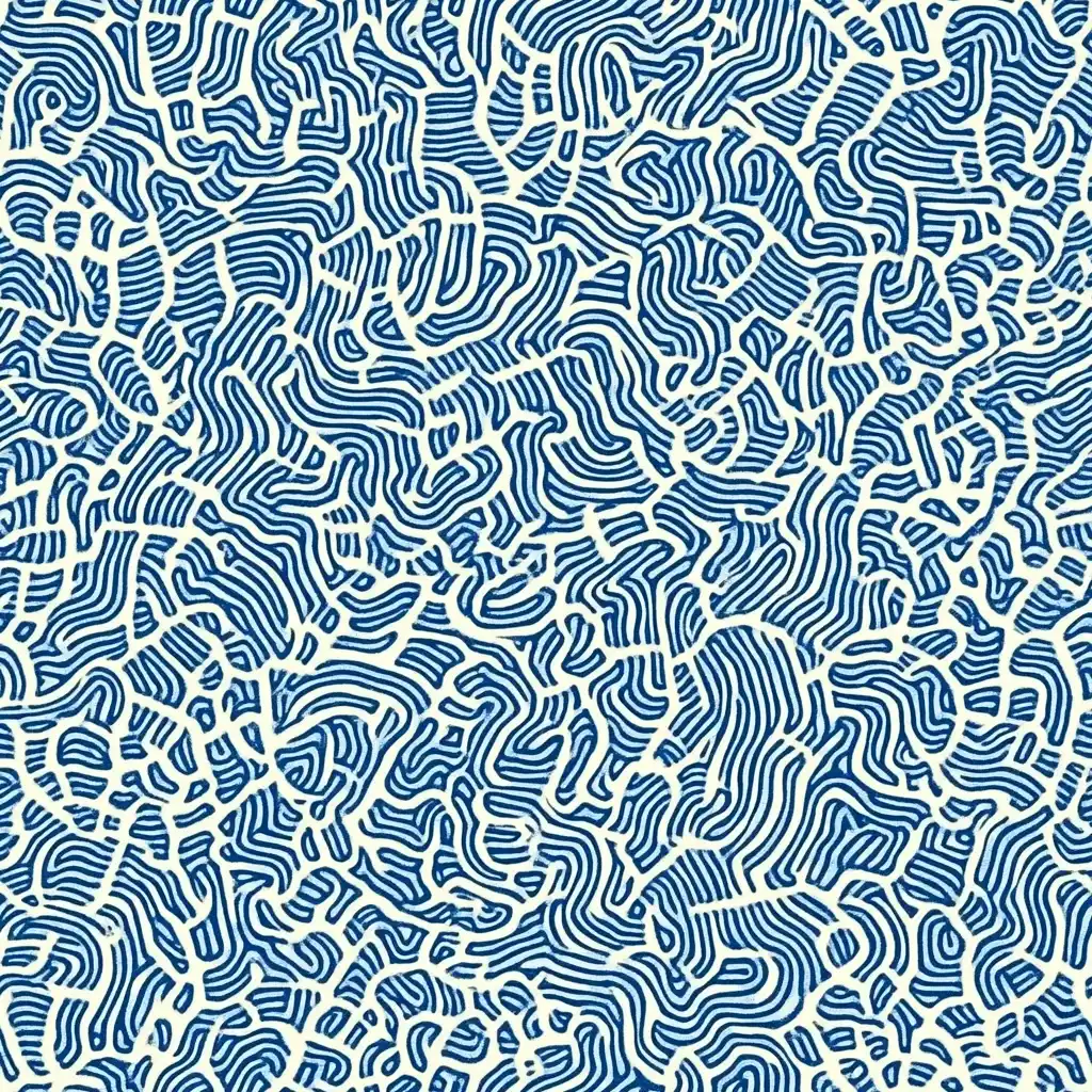 Detailed Blue Maze Pattern