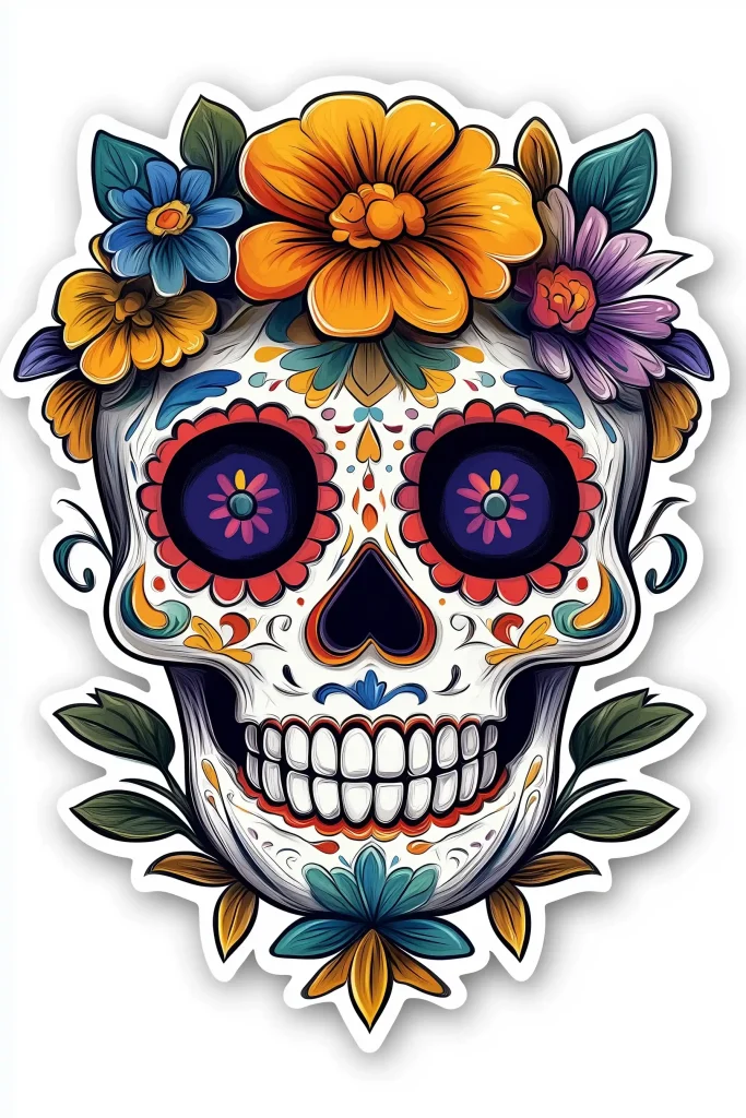 Dia de los Muertos Sticker Design