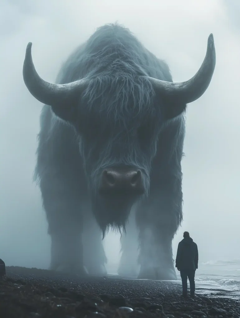 Dramatic Bull at Beach