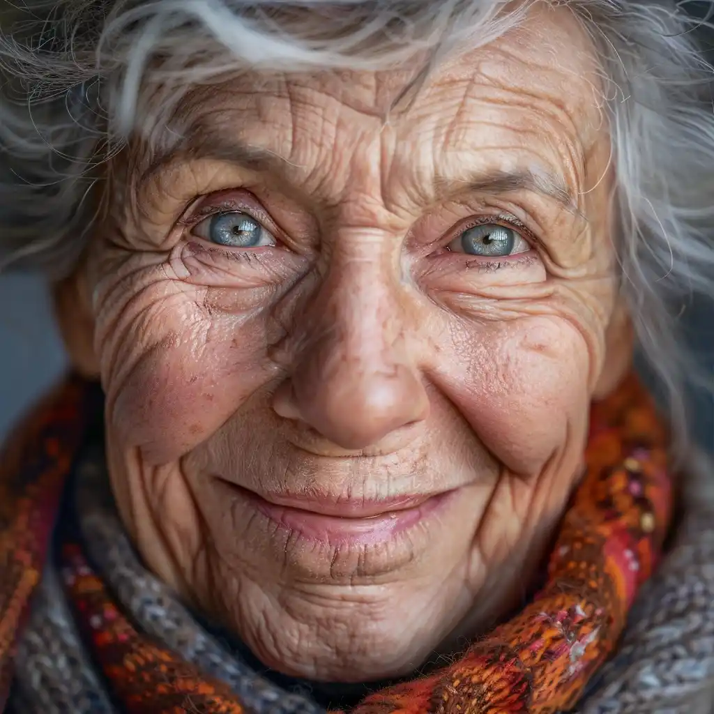 Elderly Woman in Raw Detail