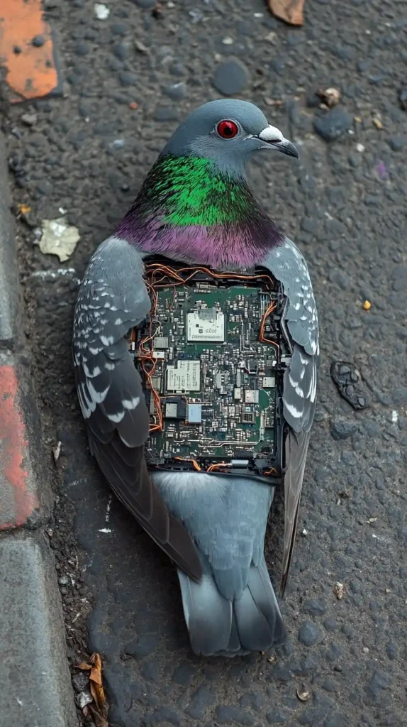 Electronic Pigeon in Street