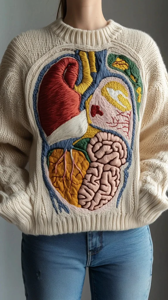 Embroidered Anatomical Sweater