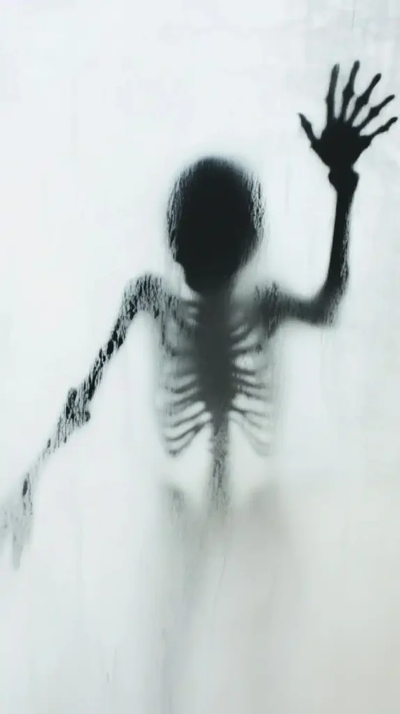 Fogged Glass Skeleton Silhouette