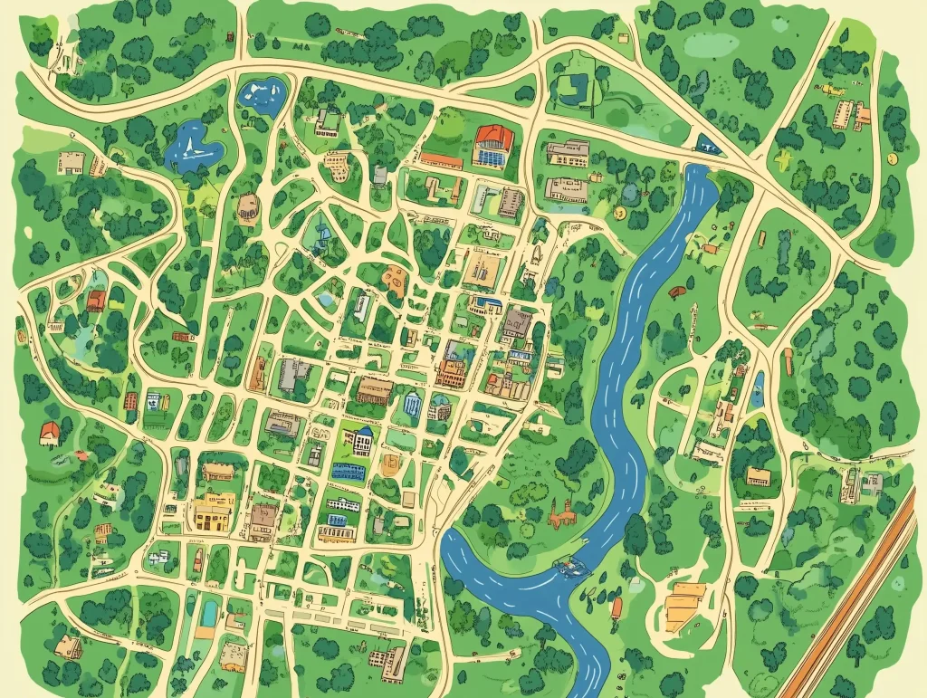 Ghibli-Style Austin Map