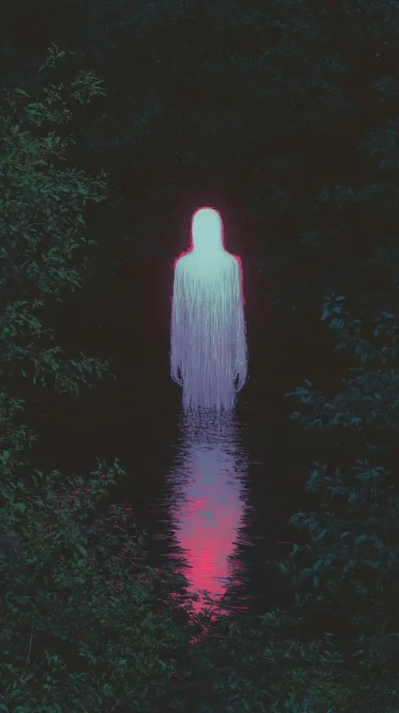 Ghostly Woman in Forest