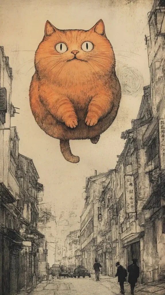 Giant Cat Copperplate Etching