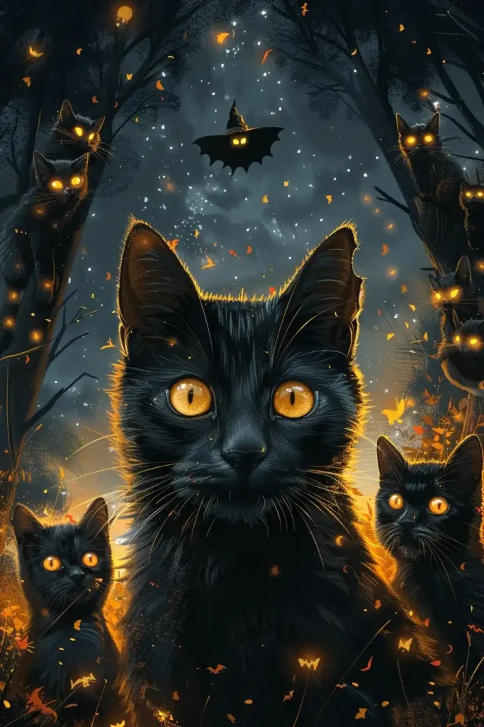 Glowing Eyes Halloween Night