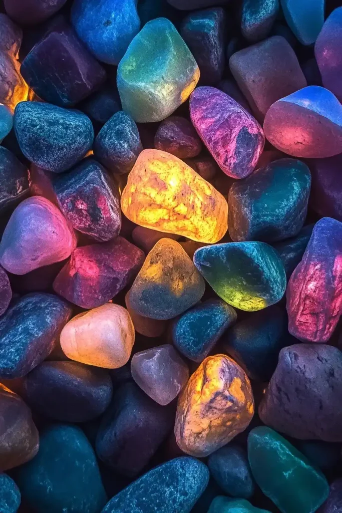 Glowing Stones Night Photo