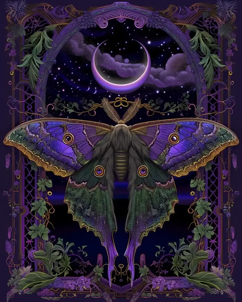 Gothic Moth Window Art