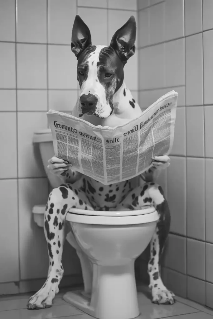 Great Dane Reading Newspaper