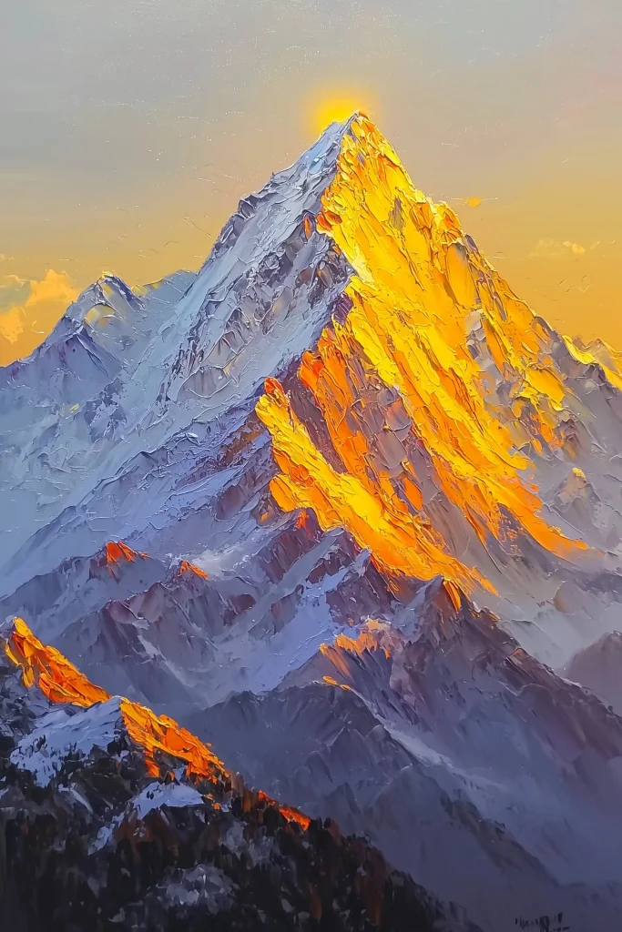 Himalayan Mountain Oil Painting