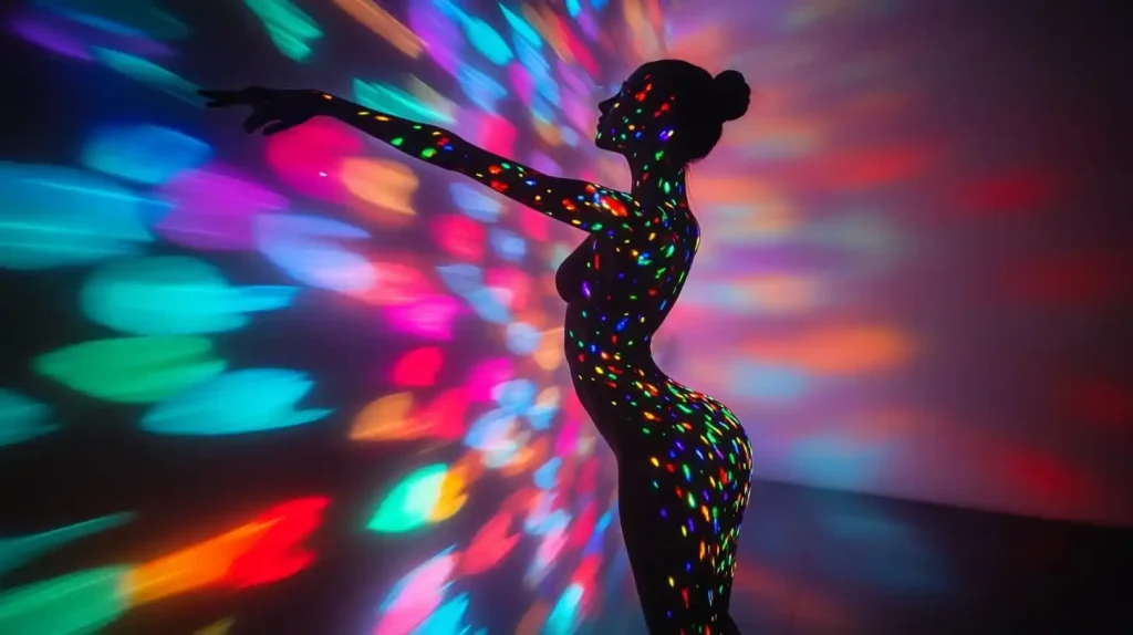 Holographic Dancer Silhouette