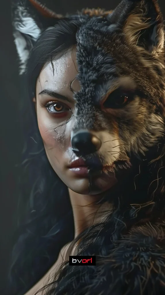 Hyper Realistic Wolf-Girl Warrior