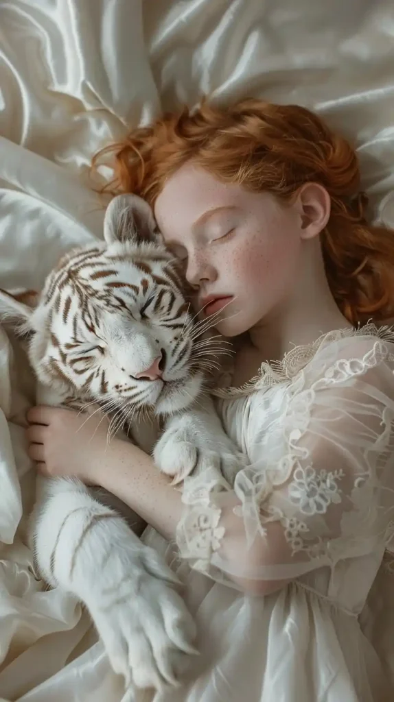 Hyperrealistic Tiger and Girl