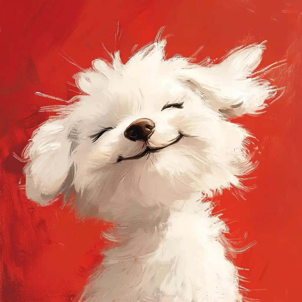 Impressionistic Bichon Frise Portrait