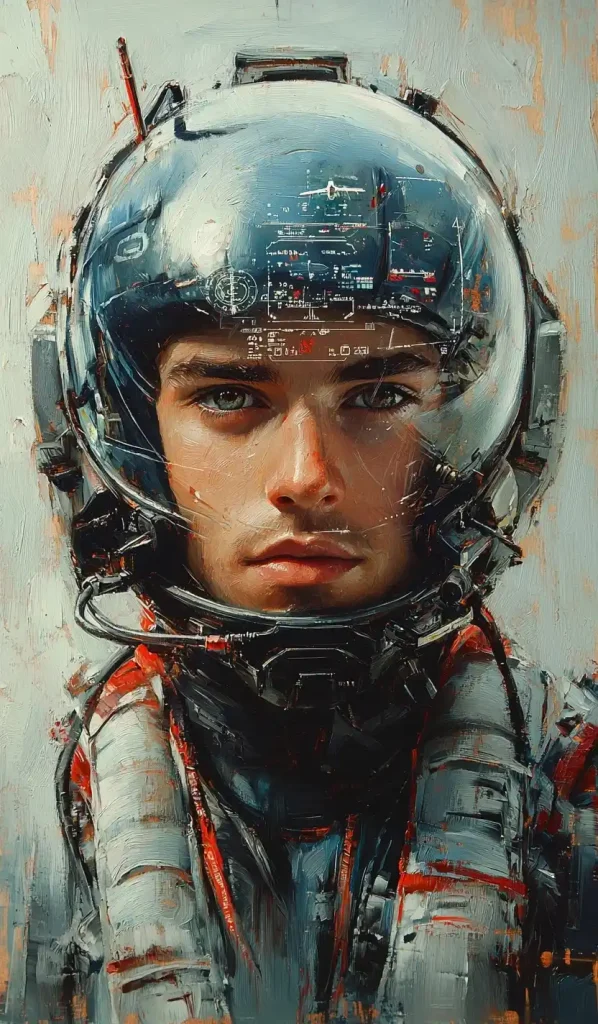 Impressionistic Fighter Pilot Portrait