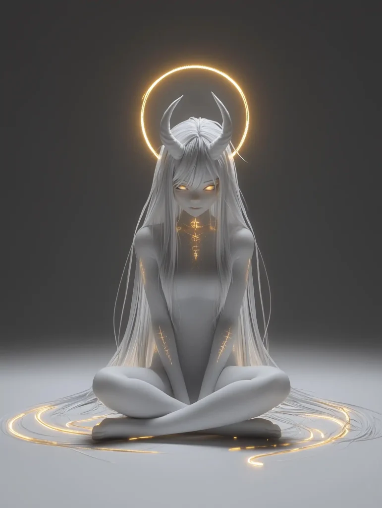 Iridescent Demon Girl Render