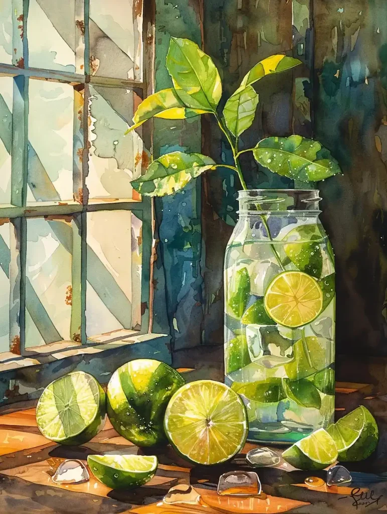 Kitchen Lime Soda Still Life