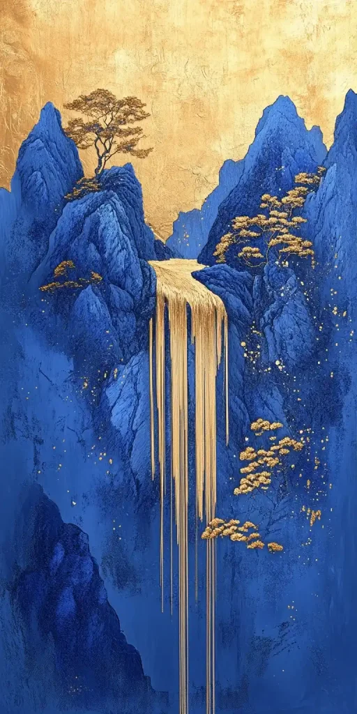 Klein Blue Golden Waterfall