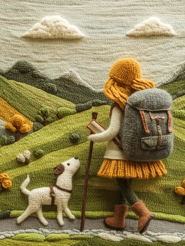 Knit Landscape with Girl