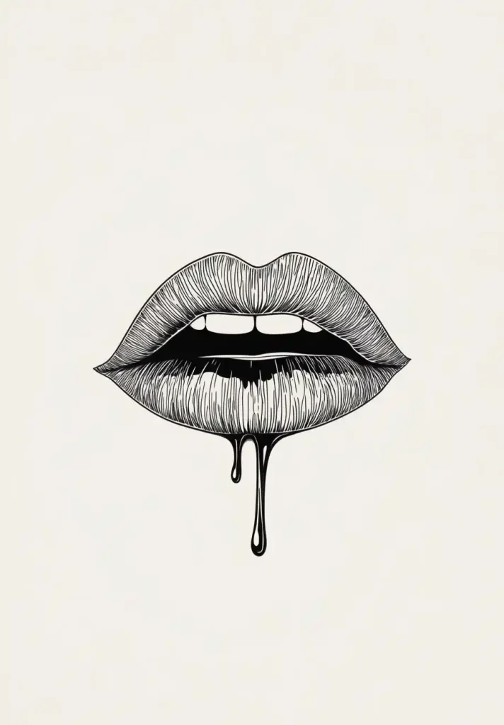 Line Art Lip Illustration