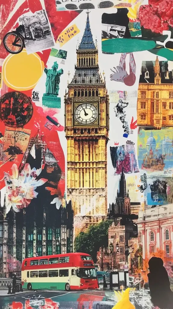 London Elements Sticker Collage