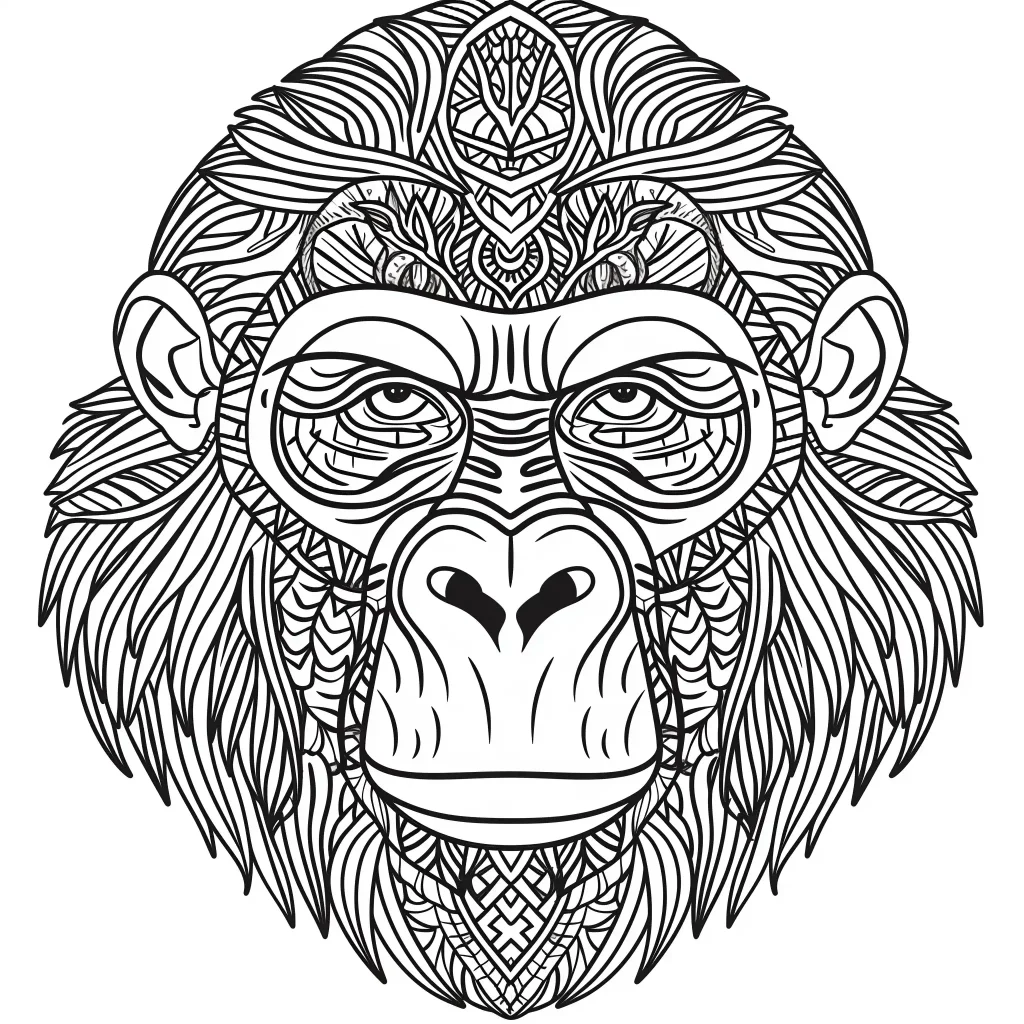 Mandala Gorilla Head