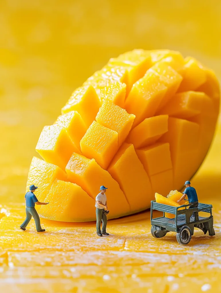 Mango Slices with Workers