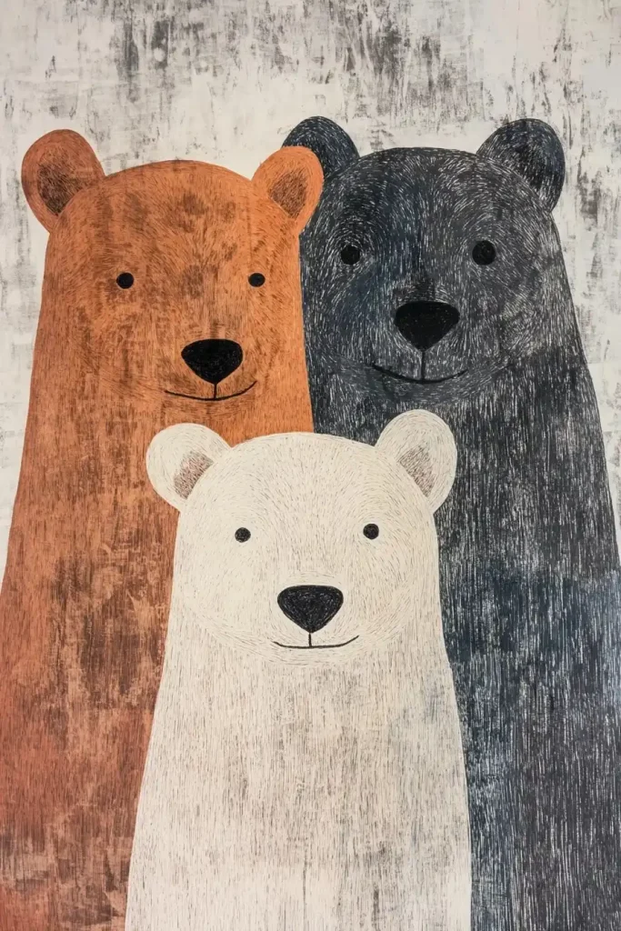 Matisse-Inspired Bears Close-Up