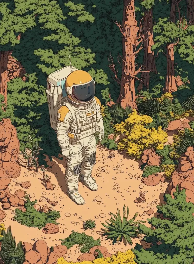 Maximalist Forest with Astronaut