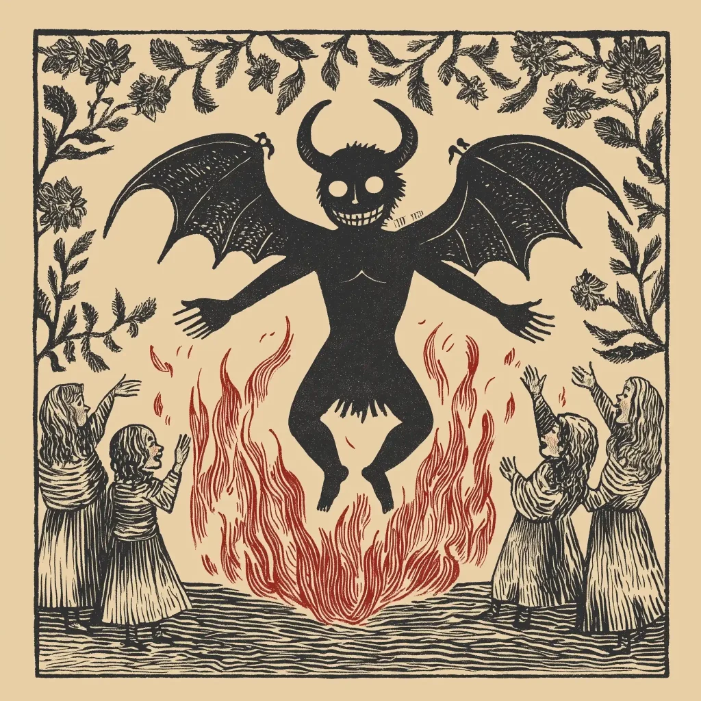 Medieval Lucifer in Flames