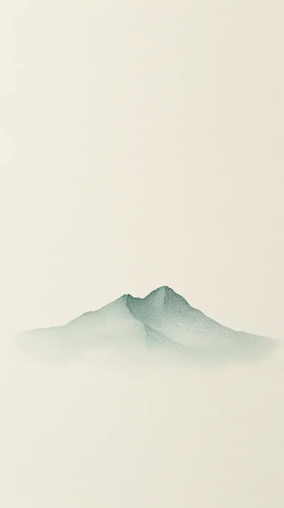 Minimalist Green Mountain Peak